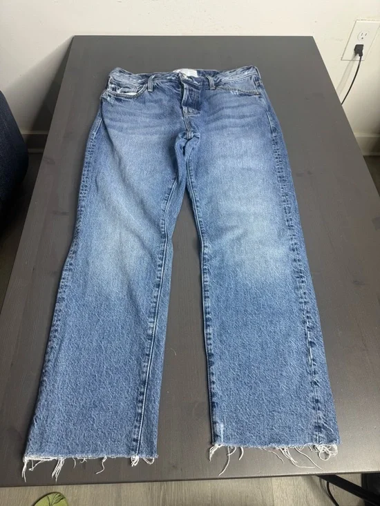 Mother Denim The Scrapper Cuff Ankle Fray Jeans in Take Me Higher - Picture 4 of 11